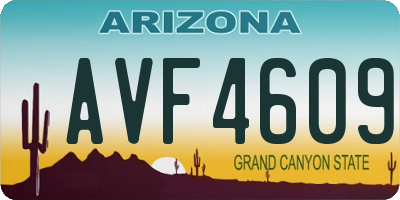 AZ license plate AVF4609