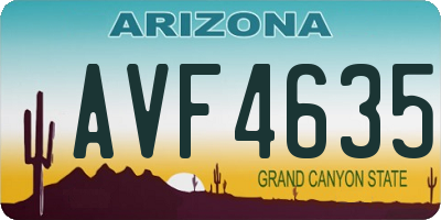 AZ license plate AVF4635