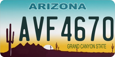AZ license plate AVF4670