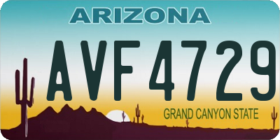 AZ license plate AVF4729