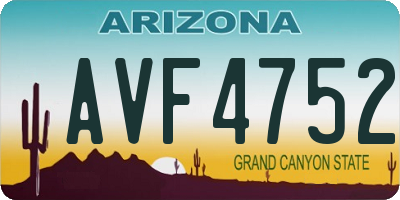 AZ license plate AVF4752