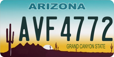 AZ license plate AVF4772