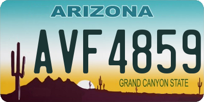 AZ license plate AVF4859