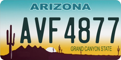 AZ license plate AVF4877