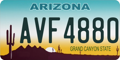 AZ license plate AVF4880