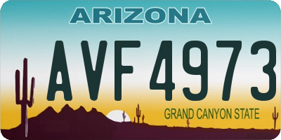 AZ license plate AVF4973