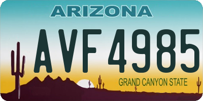 AZ license plate AVF4985