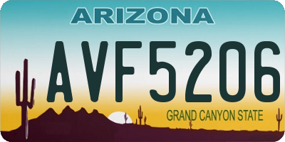 AZ license plate AVF5206