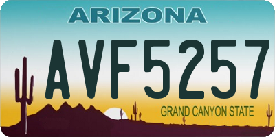 AZ license plate AVF5257