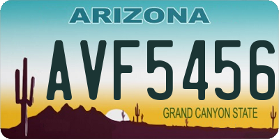AZ license plate AVF5456