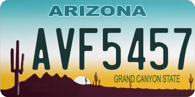 AZ license plate AVF5457