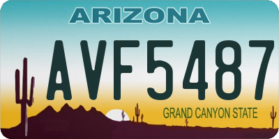 AZ license plate AVF5487