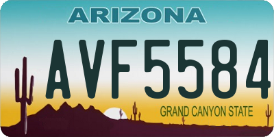 AZ license plate AVF5584