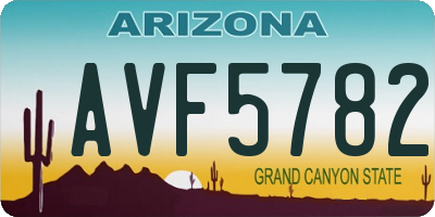 AZ license plate AVF5782