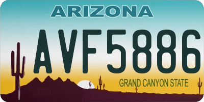AZ license plate AVF5886