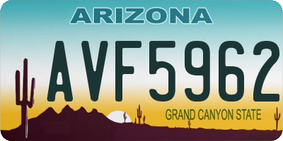 AZ license plate AVF5962