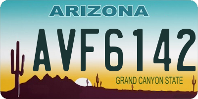AZ license plate AVF6142