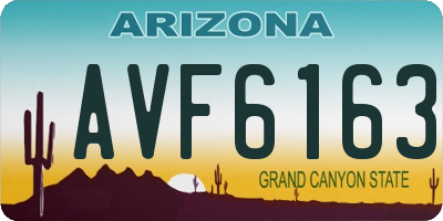 AZ license plate AVF6163