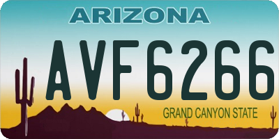 AZ license plate AVF6266