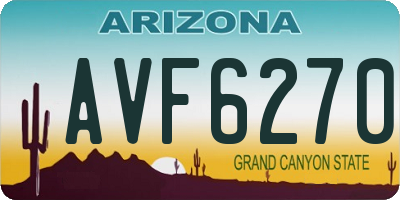 AZ license plate AVF6270