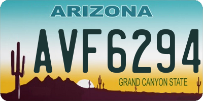AZ license plate AVF6294