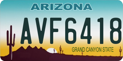 AZ license plate AVF6418