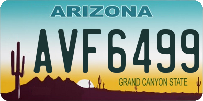 AZ license plate AVF6499