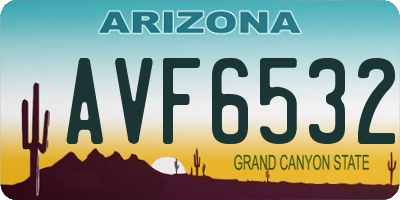 AZ license plate AVF6532