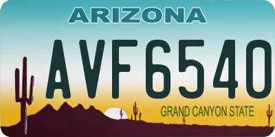 AZ license plate AVF6540