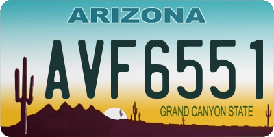 AZ license plate AVF6551