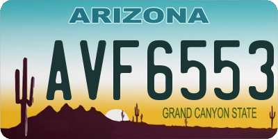 AZ license plate AVF6553