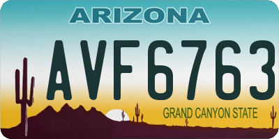 AZ license plate AVF6763