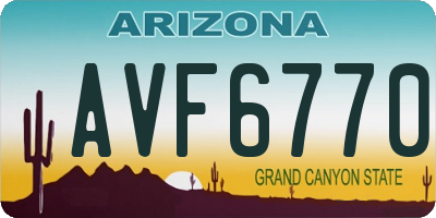 AZ license plate AVF6770