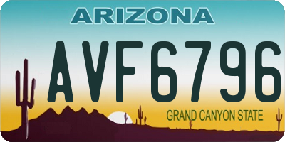 AZ license plate AVF6796