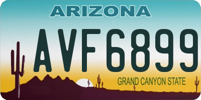 AZ license plate AVF6899