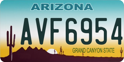 AZ license plate AVF6954