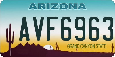 AZ license plate AVF6963