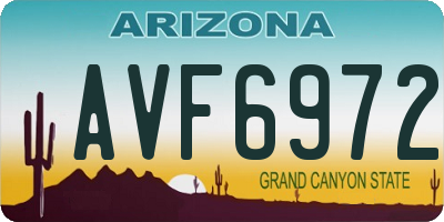 AZ license plate AVF6972