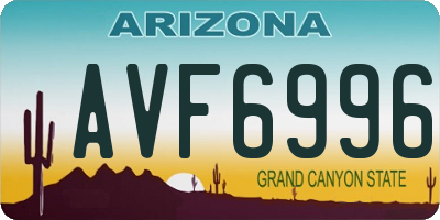 AZ license plate AVF6996