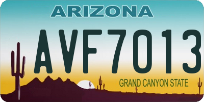 AZ license plate AVF7013