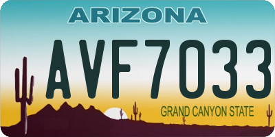 AZ license plate AVF7033