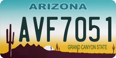 AZ license plate AVF7051