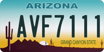 AZ license plate AVF7111