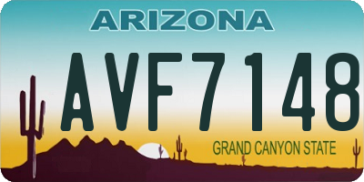 AZ license plate AVF7148