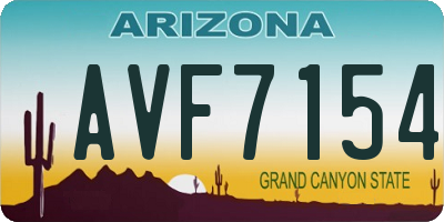 AZ license plate AVF7154