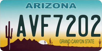 AZ license plate AVF7202