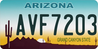 AZ license plate AVF7203