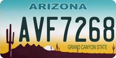 AZ license plate AVF7268