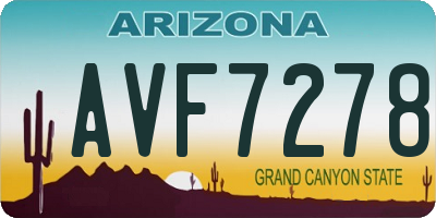 AZ license plate AVF7278