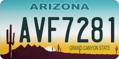 AZ license plate AVF7281